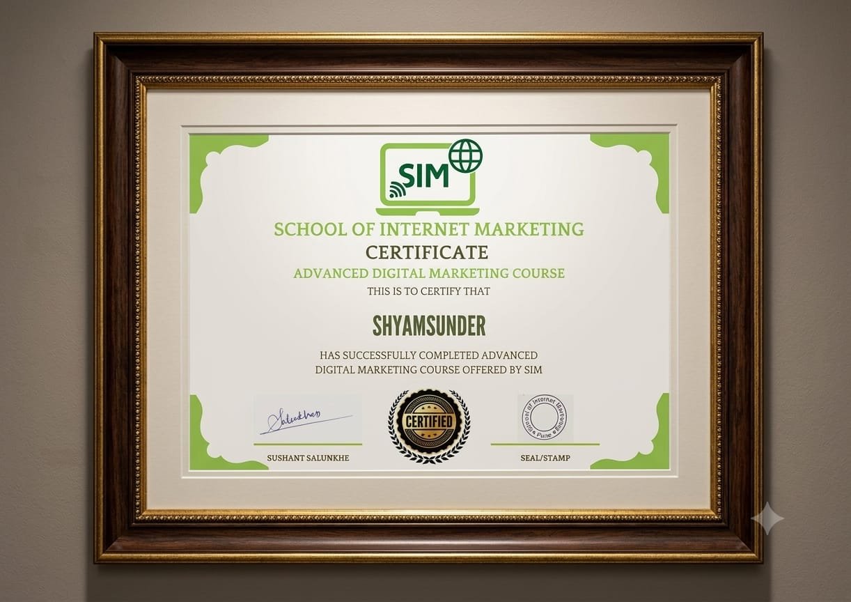 Advanced Digital Marketing Certificate - Shyamsunder